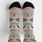 Fish Ugly Christmas Sweater Socken (Oben)