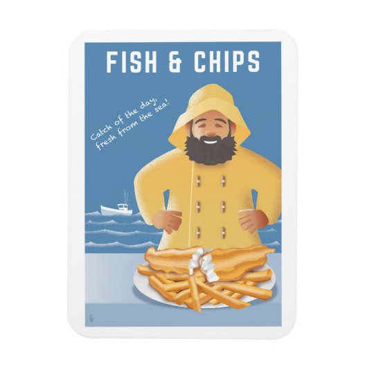 Fish und Chips Magnet (Vertikal)