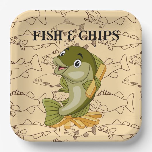 Fish und Chips Pappteller (Vorderseite)