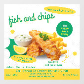 Fish-und-Chips-Restaurant-Werbung anpassen Fensteraufkleber (Blatt)