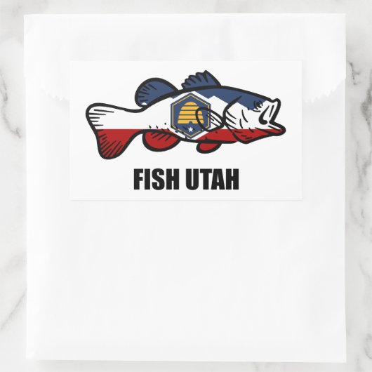 Fish Utah Rechteckiger Aufkleber (Tasche)