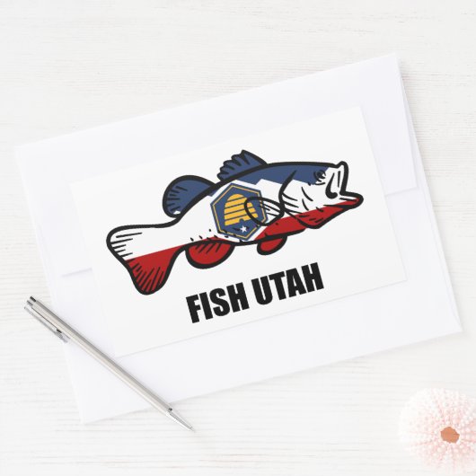 Fish Utah Rechteckiger Aufkleber (Umschlag)