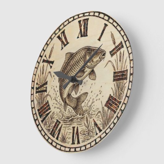 Fish Wall Clock Große Wanduhr (Winkel)