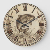 Fish Wall Clock Große Wanduhr (Vorderseite)