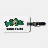 Fish Washington Staat Gepäckanhänger (Vorderseite horizontal)