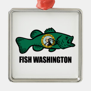 Fish Washington Staat Ornament Aus Metall