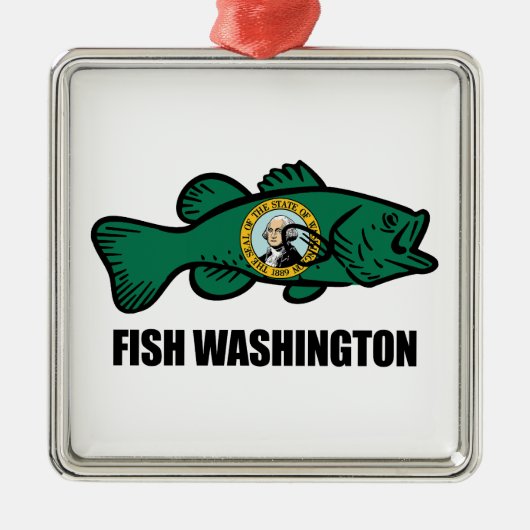Fish Washington Staat Ornament Aus Metall (Vorne)