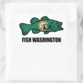 Fish Washington Staat Rechteckiger Aufkleber (Tasche)