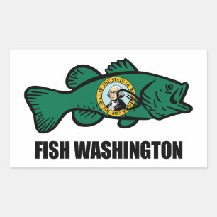 Fish Washington Staat Rechteckiger Aufkleber