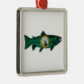 Fish Washington Staat Trout Ornament Aus Metall (Rechts)