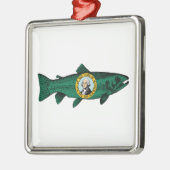 Fish Washington Staat Trout Ornament Aus Metall (Links)