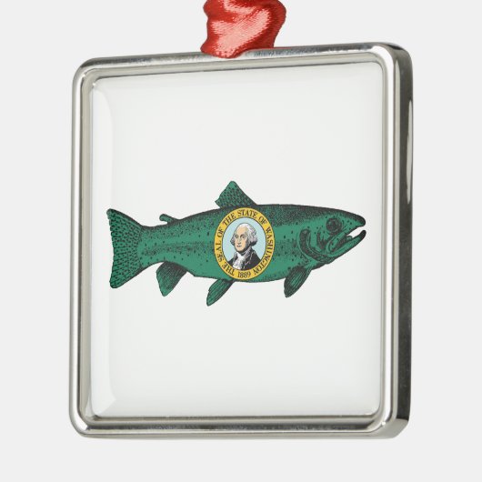 Fish Washington Staat Trout Ornament Aus Metall (Links)