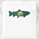 Fish Washington Staat Trout Rechteckiger Aufkleber (Tasche)