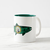 Fish Washington Staat Trout Zweifarbige Tasse (VorderseiteRechts)