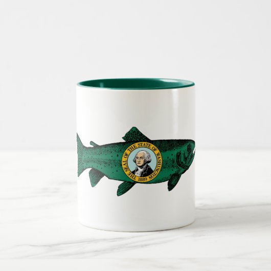 Fish Washington Staat Trout Zweifarbige Tasse (Mittel)