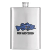 Fish Wisconsin Flag Flachmann (Vorderseite)