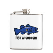 Fish Wisconsin Flag Flachmann (Vorderseite)