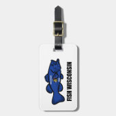 Fish Wisconsin Flag Gepäckanhänger (Vorderseite vertikal)