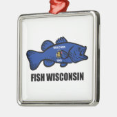 Fish Wisconsin Flag Ornament Aus Metall (Links)