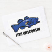 Fish Wisconsin Flag Rechteckiger Aufkleber (Umschlag)
