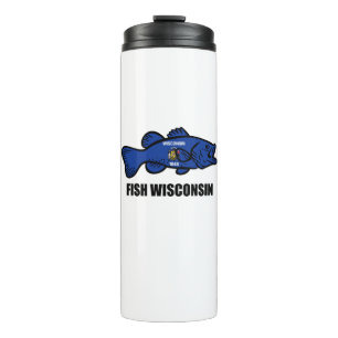 Fish Wisconsin Flag Thermosbecher
