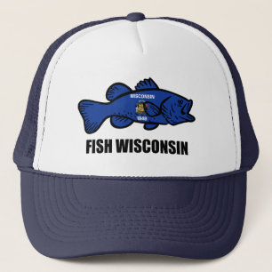 Fish Wisconsin Flag Truckerkappe