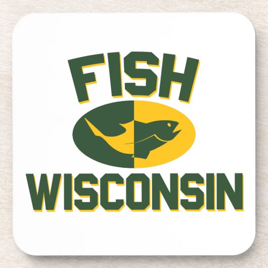 Fish Wisconsin Getränkeuntersetzer (Vorderseite)