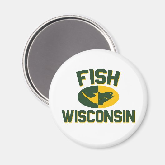 Fish Wisconsin Magnet (Vorderseite/Rückseite)