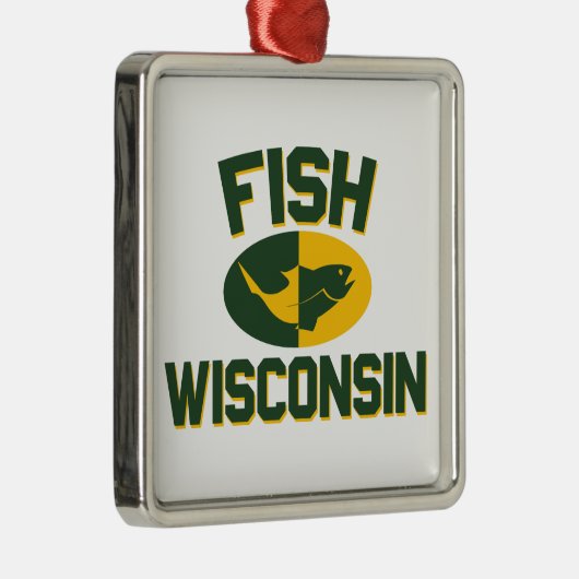 Fish Wisconsin Ornament Aus Metall (Rechts)