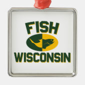 Fish Wisconsin Ornament Aus Metall (Vorne)