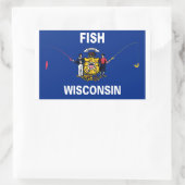 Fish Wisconsin Rechteckiger Aufkleber (Tasche)