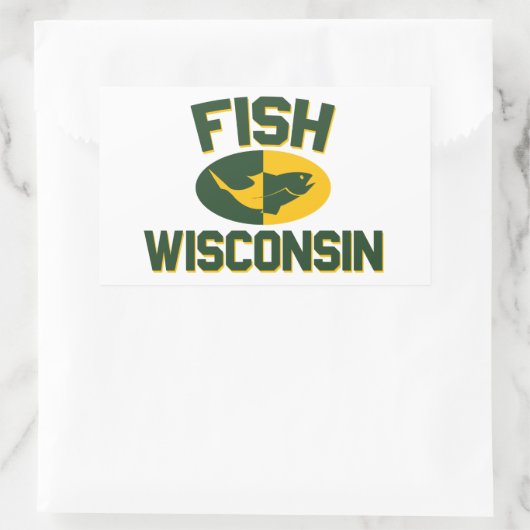 Fish Wisconsin Rechteckiger Aufkleber (Tasche)