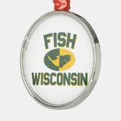 Fish Wisconsin Silbernes Ornament (Links)