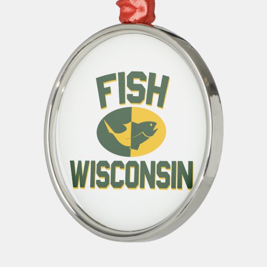 Fish Wisconsin Silbernes Ornament (Links)