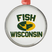 Fish Wisconsin Silbernes Ornament (Vorne)