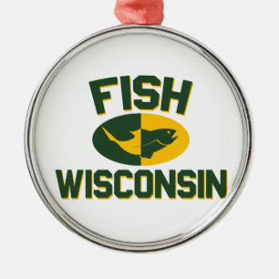 Fish Wisconsin Silbernes Ornament