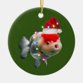 Fish With Hat Lights Christmas Keramik Ornament (Vorne)