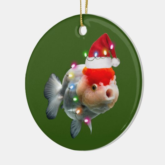 Fish With Hat Lights Christmas Keramik Ornament (Links)