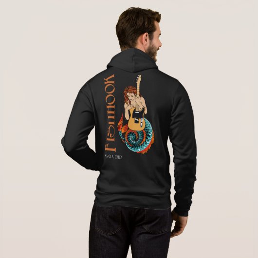 Fishaken Hoodie Mermaid auf der Rückseite (Schwarz voll)