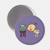 Fishbowl Kisses Orange Goldfish Magnet (Vorderseite/Rückseite)