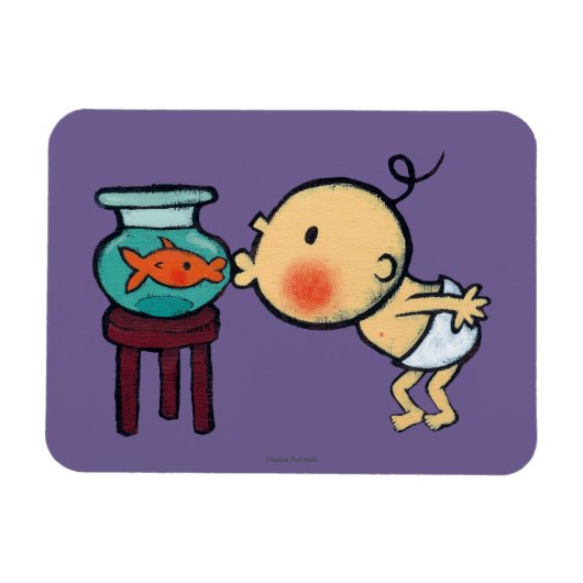 Fishbowl Kisses Orange Goldfish Magnet (Horizontal)