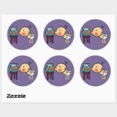 Fishbowl Kisses Orange Goldfish Runder Aufkleber (Blatt)