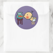 Fishbowl Kisses Orange Goldfish Runder Aufkleber (Tasche)