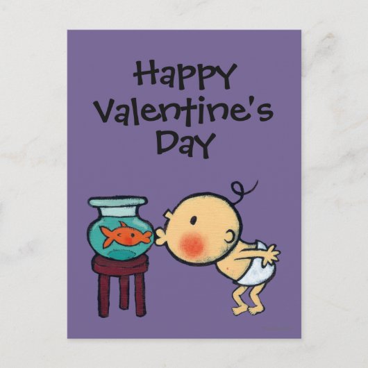 Fishbowl küsst orange Goldfisch Feiertagspostkarte (Vorderseite)