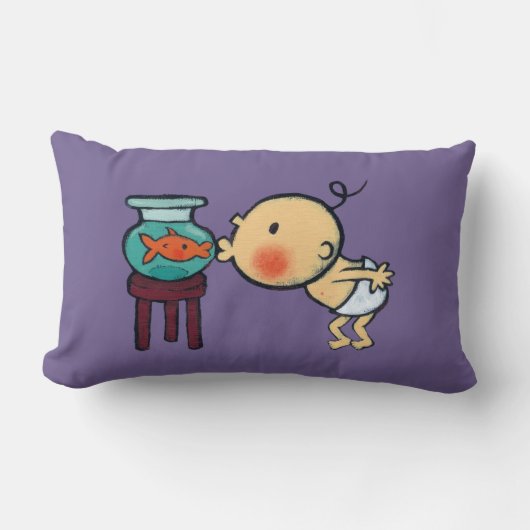 Fishbowl küsst orange Goldfisch Lendenkissen (Vorderseite)