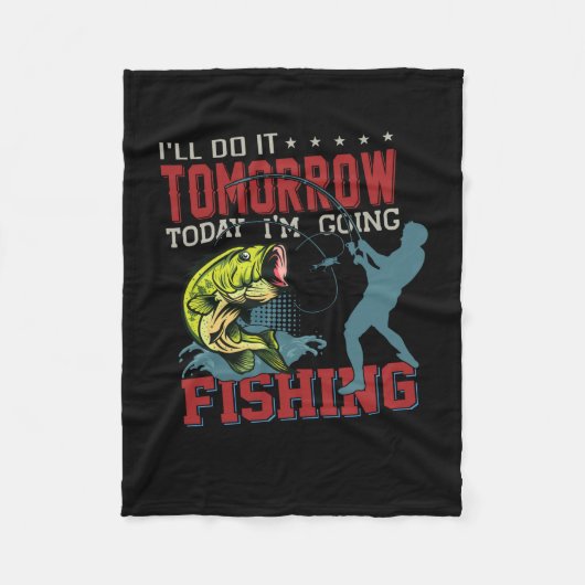 Fisher Art heute werde ich fischen Fleecedecke (Vorderseite)