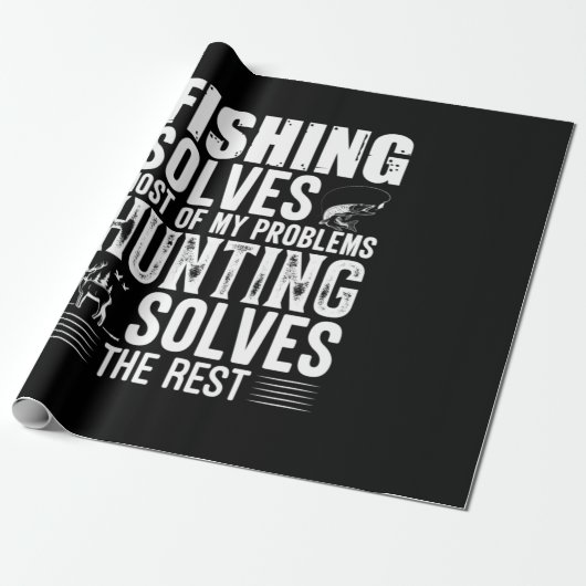 Fisher Fishing Solves Most Of My Problems Geschenkpapier (Ungerollt)