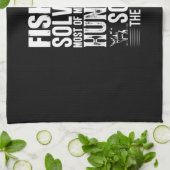 Fisher Fishing Solves Most Of My Problems Geschirrtuch (Gefaltet)