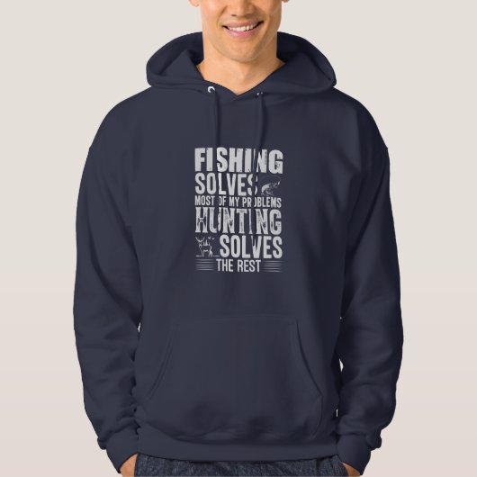 Fisher Fishing Solves Most Of My Problems Hoodie (Vorderseite)