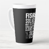 Fisher Fishing Solves Most Of My Problems Milchtasse (Linke Ecke)